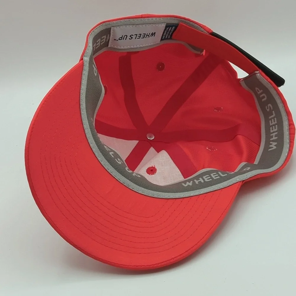 Wheels Up Airline Company Jet Airlines Golf Hat Cap Red USA Flag Patch OSFA